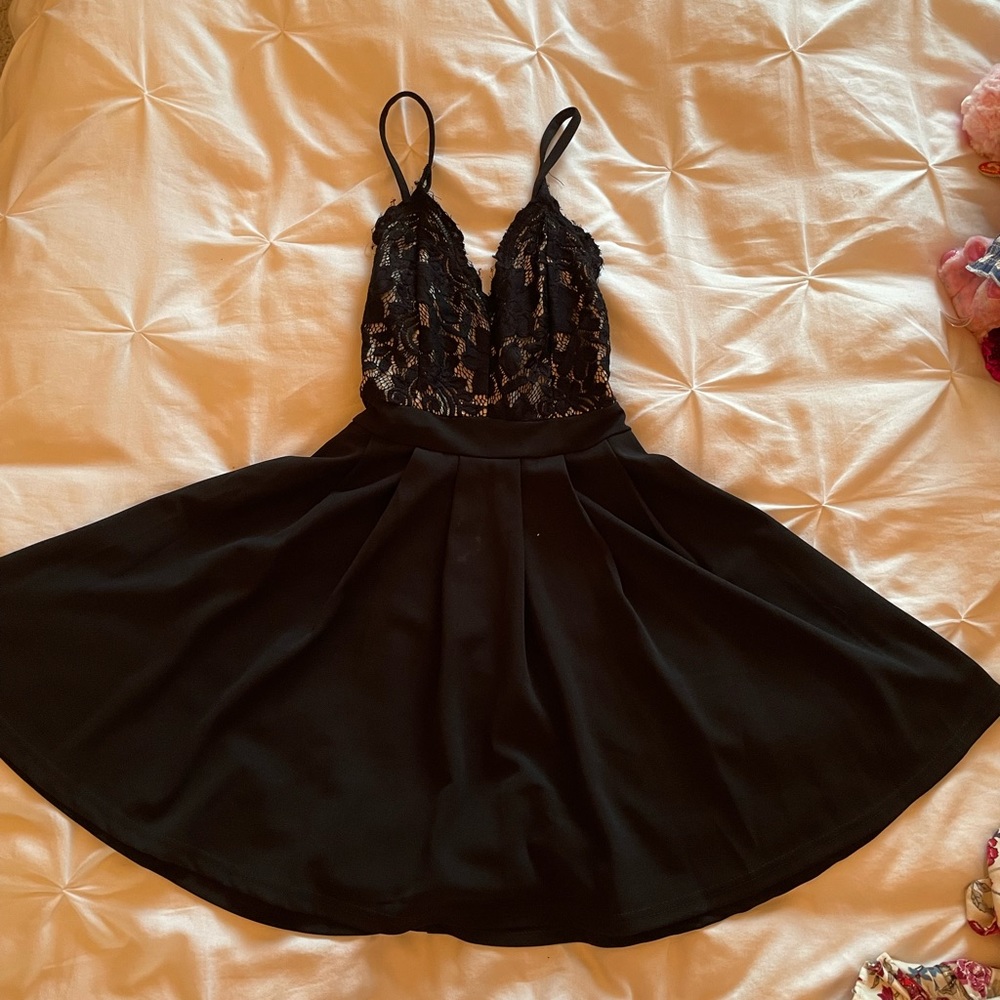 Black dress with lace on the top from Windsor